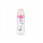Nuk Μπιμπερό Πλαστικό First Choice Plus PP με Θηλή Σιλικόνης & Ένδειξη Θερμοκρασίας Κόκκινο 6-18m 360ml