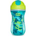 Chicco Sport Cup 14m+ Κύπελλο με Καλαμάκι από Σιλικόνη Πράσινο Army 266ml 