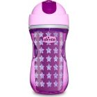 Chicco Sport Cup 14m+ Κύπελλο με Καλαμάκι από Σιλικόνη Μώβ 266ml 