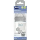 Chicco Μπιμπερό Γυάλινο Well Being UNISEX με Θηλή Σιλικόνης 150ML 0Μ+