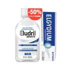 Elgydium Πακέτο Προσφοράς (-50% Στο 2ο Προϊον) για Λευκά Δόντια με Eludril White Στοματικό Διάλυμα, 500ml & Whitening Λευκαντική Οδοντόκρεμα, 75ml