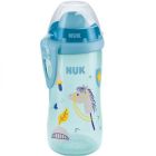 Nuk First Choice Παγουράκι Flexi Cup με Καλαμάκι Soft 12m+ Pink Drums / Blue 300ml