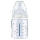 Nuk μπιμπερό First Choice+ 0-6M Θηλή Σιλικόνης 150ml Λευκό Πουά
