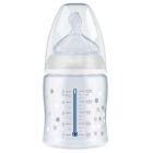 Nuk μπιμπερό First Choice+ 0-6M Θηλή Σιλικόνης 150ml Λευκό Πουά