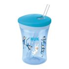 Nuk Action Cup 12m+ Εκπαιδευτικό Κύπελλο με Καλαμάκι, 230ml – Μπλε- Μαϊμού