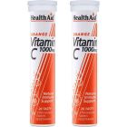 HEALTH AID VITAMIN-C 1000mg ΓΕΥΣΗ ΠΟΡΤΟΚΑΛΙ 20EFF TABS + 20 EFF TABS ΓΕΥΣΗ ΠΟΡΤΟΚΑΛΙ