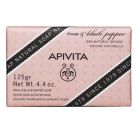 Apivita Natural Soap  with Rose & Black Pepper Φυσικό Σαπούνι με Τριαντάφυλλο & Μαύρο Πιπέρι, 125gr