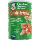 Gerber Organic For Baby Grain & Grow Μπουκίτσες Δημητριακών με Γεύση Τομάτα-Καρότο για 10m+ 35gr