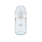 Nuk Nature Sense Even Softer Series Γυάλινο Μπιμπερό με Θηλή Σιλικόνης Μεγεθος M 0-6m 240ml