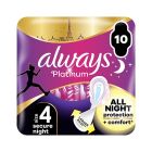 Always Platinum Secure Night No4 Σερβιέτες Με Φτερά 10τμχ
