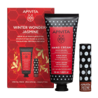 Apivita Winter Wonders Jasmine Κρέμα Χεριών Ενυδατική Κρέμα Χεριών Γιασεμί 50ml + Lip Care Κάστανο