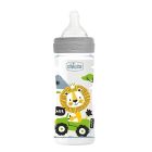 Chicco Well Being Πλαστικό Μπιμπερό με Θηλή Σιλικόνης Μέτριας Ροής Γκρι 2m+, 250ml
