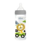 Chicco Well Being Πλαστικό Μπιμπερό με Θηλή Σιλικόνης Μέτριας Ροής Γκρι 2m+, 250ml