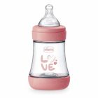 Chicco Perfect 5 Intui-Flow System 0m+ Πλαστικό Μπιμπερό κατά των Κολικών, 150ml Ροζ Χρώμα