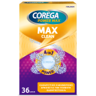 Corega Power Max Clean 4in7 Καθαριστικά Δισκία για Τεχνητές Οδοντοστοιχίες με Περισσότερο Ενεργό Οξυγόνο 36tabs