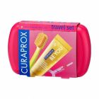 Curaprox Φούξια Travel Set Οδοντόβουρτσα, Μεσοδόντιο Βουρτσάκι Duo-Holder & Οδοντόκρεμα Be You