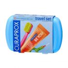 Curaprox Travel Set Πακέτο Στοματικής Υγιεινής Ταξιδίου με Οδοντόκρεμα  Pure Happiness 10ml, Οδοντόβουρτσα Πτυσσόμενη, Μεσοδόντιο Βουρτσάκι Καθαρισμού & Κουτί Μεταφοράς