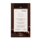 Korres Argan Oil Advanced Colorant 5.0 Καστανό Ανοιχτό Φυσικό Μόνιμη Βαφή Μαλλιών με Τεχνολογία Pigment Lock που κλειδώνει το Χρώμα 145ml
