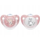 Nuk Ορθοδοντικές Πιπίλες Σιλικόνης Disney Bambi Ροζ 6-18 μηνών 2τμχ 