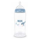 Nuk Μπιμπερό Πλαστικό First Choice Plus PP με Θηλή Σιλικόνης & Ένδειξη Θερμοκρασίας Φάλαινα 3m+ 300ml
