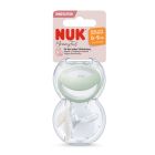 NUK Mommy Feel Πιπίλα σιλικόνης 0-9 μηνών Πράσινο/Λευκό 2 τεμάχια