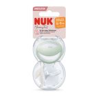 NUK Mommy Feel Πιπίλα σιλικόνης 0-9 μηνών Πράσινο/Λευκό 2 τεμάχια