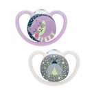 Nuk Space Night Πιπίλες Σιλικόνης 6-18m Σιλικόνης Γατούλα & Μέλισσα 2τμχ