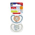 Nuk Space Night Πιπίλες Σιλικόνης 0-6m Λιοντάρι & Φεγγάρι 2τμχ