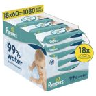 Pampers Baby Wipes 99% Water 18x60 τμχ