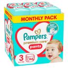 Pampers Premium Care Pants No.3 Monthly Pack Βρεφικές Πάνες Βρακάκι 6-11kg 144τμχ