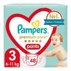 Pampers Premium Care Pants No3 6-11kg Πάνες Βρακάκι 48 τεμάχια