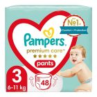 Pampers Premium Care Pants No3 6-11kg Πάνες Βρακάκι 48 τεμάχια