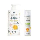 Panthenol Extra Set ​Baby 2 in 1 Shampoo & Bath Βρεφικό Σαμπουάν - Αφρόλουτρο 1lt + Baby Relaxing Oil Λάδι για Βρεφικό Μασάζ 100ml