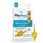 Plac Away Triple Action Μεσοδόντια Βουρτσάκια 0.7mm ISO 4, Κίτρινα, 6τεμ