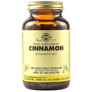 Solgar Cinnamon 500mg 100 φυτικές κάψουλες
