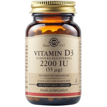 SOLGAR Vitamin D-3, 2200IU - 100 Caps.