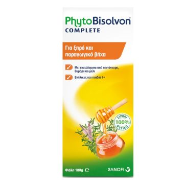 Sanofi PhytoBisolvon Complete Φυσικό Σιρόπι κατά του Ξηρού & Παραγωγικού Βήχα - Για Όλη την Οικογένεια, 180g