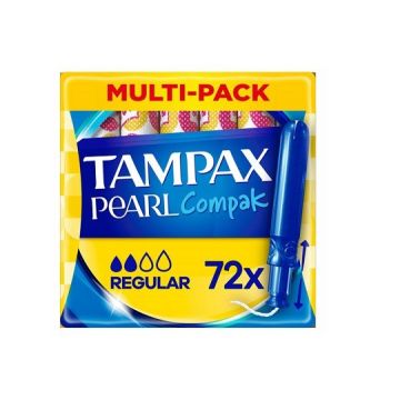 Tampax Promo Multi-Pack Compak Pearl Regular Ταμπόν με Απλικατέρ για Μικρή έως Μέτρια Ροή 72 Τεμάχια