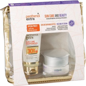 PANTHENOL EXTRA SUN CARE & BEAUTY CARE DIAPHANOUS SPF30 50ml & FACE & EYE CREAM 50ml & ΔΩΡΟ Νεσεσέρ