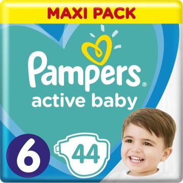 PAMPERS ACTIVE BABY ΠΑΝΕΣ MAXI BABY ΜΕΓΕΘΟΣ 6 (13-18 kg), 44 ΤΜΧ