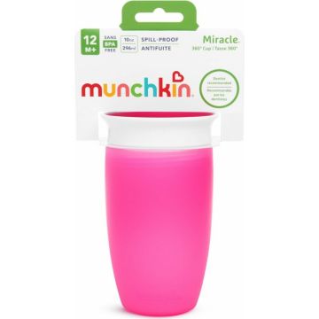 Munchkin Miracle 360° Sippy Cup Παιδικό Κύπελλο (12m+) 296ml - Ροζ