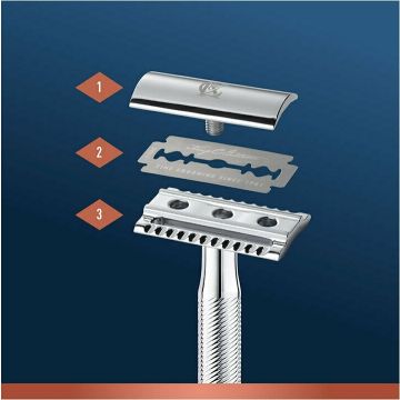 King C Gillette Double Edge Safety Razor Ξυράφι Ασφαλείας Διπλού Άκρου & 5 κεφαλές