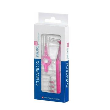 Curaprox Prime Start Ανταλλακτικά για Μεσοδόντια Βουρτσάκια με Λαβή 0.8mm Ροζ 5τμχ