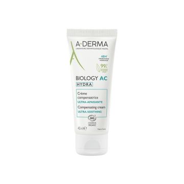A-Derma Biology AC Hydra Αντισταθμιστική Καταπραϋντική κρέμα για δέρματα με τάση Ακμής 40ml