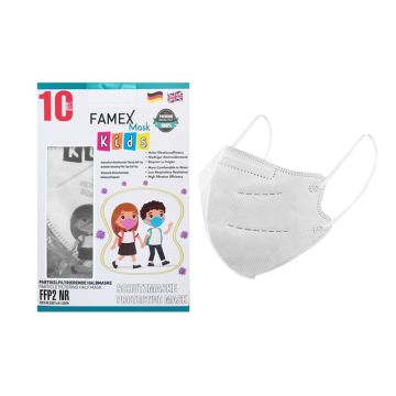 Famex Kids Mask FFP2 NR White Παιδική Μάσκα Προστασίας  10τμχ