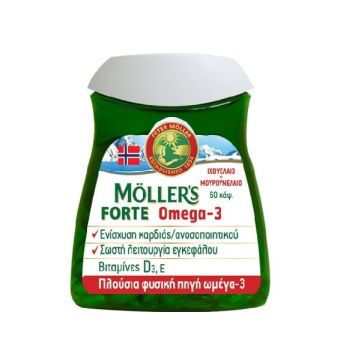  NATURE'S PLUS MOLLER'S FORTE ΜΟΥΡΟΥΝΕΛΑΙΟ ΜΕΙΓΜΑ ΙΧΘΥΕΛΑΙΟΥ & ΜΟΥΡΟΥΝΕΛΑΙΟΥ ΠΛΟΥΣΙΟ ΣΕ Ω3 ΛΙΠΑΡΑ ΟΞΕΑ, 60 caps 