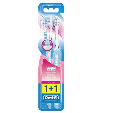 Oral-B SensiClean Precision Gum Care Extra Soft 0.01mm Οδοντόβουρτσα Πολύ Μαλακή 1+1 Δώρο