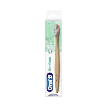 Oral-B Bamboo Toothbrush, Οδοντόβουρτσα απο Μπαμπού, Άσπρη 1τεμ