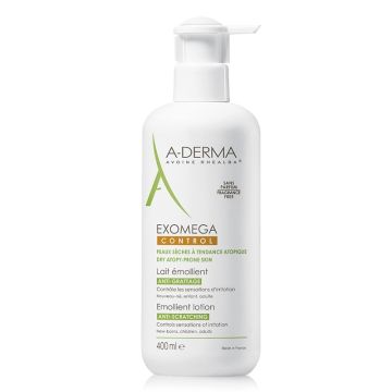 A-Derma Exomega Control Lait Emolliente Μαλακτική Φροντίδα για το Ατοπικό & πολύ Ξηρό Δέρμα, για Πρόσωπο & Σώμα, 400ml