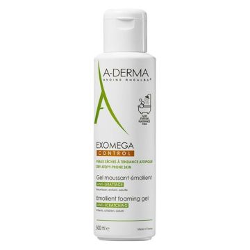 A Derma Exomega Control Gel Moussant Emollient Ενυδατικό Τζελ Καθαρισμού Σώματος - Κατάλληλο και για Παιδιά 500ml 